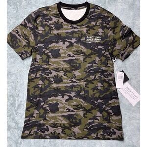 Sanctuary Los Angeles Supply Short Sleeve Logo T-Shirt Dark Camo Men's MED NEW